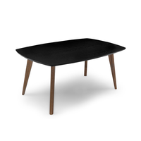 Mesa De Jantar Retangular Com Tampo De Mdf Florencia Preto E Amêndoa 220 Cm