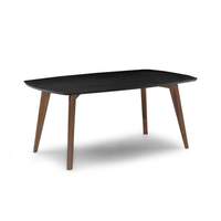 Mesa De Jantar Retangular Com Tampo De Mdf Florencia Preto E Amêndoa 170 Cm