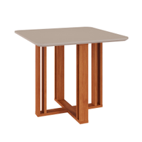 Mesa De Jantar Quadrada Com Tampo Mdf Flora Cinamomo E Off White 95 Cm
