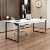 Mesa De Escritório Málaga Branca E Preta 190 Cm