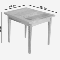 Mesa De Jantar 1 x 1 M Madeira Demolição Com Pátina