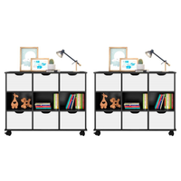 Kit 2 Nichos Organizadores com Rodízios Toys Q01 6 Gavetas Preto/Branco - Mpozenato