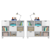 Kit 2 Nichos Organizadores com Rodízios Toys Q01 3 Gavetas Branco - Mpozenato