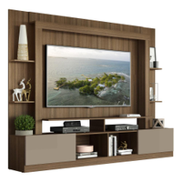 Estante com Suporte para TV até 65" Multimóveis Oslo FG3386 Madeirada/Lacca Fumê
