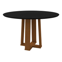 Mesa Isabela 120x120cm - Ypê/Preto