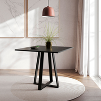 Mesa de Jantar Quadrada Mônaco Preta 90 cm