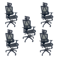 Kit 5 Cadeiras de Escritório Presidente Executiva Oficial Titan Preto