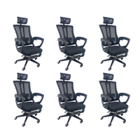 Kit 6 Cadeiras de Escritório Presidente Executiva Oficial Paris Preto