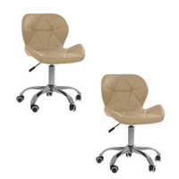 Kit 02 Cadeiras Office Eiffel Slim Ajust vel Base Girat¢ria