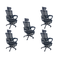 Kit 5 Cadeiras de Escritório Presidente Executiva Oficial Paris Preto