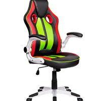 Cadeira Gamer Pelegrin PEL-3009 Couro PU Vermelha, Preta e Verde