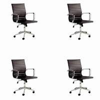 Conjunto com 4 Cadeiras de Escritório Sevilha I Preto