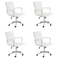 Conjunto com 4 Cadeiras de Escritório Sevilha I Branco