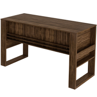 Mesa para Escritório Escrivaninha Detalhe Ripado Nogal