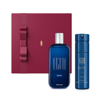 Combo Presente Egeo Blue: Desodorante Colônia 90ml + Body Spray 100ml + Caixa de Presente