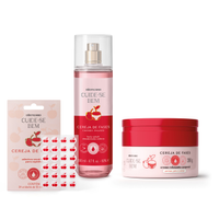Combo Cuide-se Bem Cereja De Fases: Body Splash 200m + Creme Relaxante Corporal 200ml + Adesivos Secativos Para Espinha