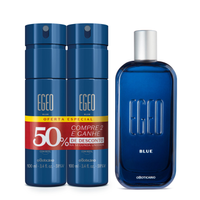Combo Egeo Blue: Desodorante Colônia 90ml + Kit Body Spray