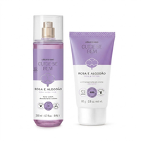 Combo Cuide-se Bem Rosa E Algodão: Body Splash 200ml + Antitranspirante em Creme 80g