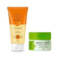Combo Cuide-se Bem Facial: Gel de Limpeza Tangerina 250g + Creme Hidratante Maçã Verde 80g