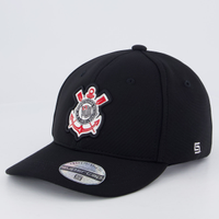 Boné Corinthians 6 Gomos Escudo Infantil Preto