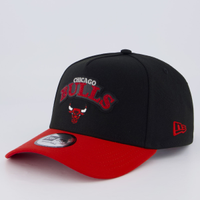 Boné New Era NBA Chicago Bulls Rhinestone 940 Preto e Vermelho