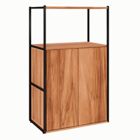 Estante Shelf 2 Pt Nogal Sevilha E Preta 105 Cm