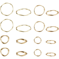 32pcs 4 Sizes Twist Linking Ring Alloy Metal Circles Charms Links Jewelry Connectors for Earring Necklaces Bracelets