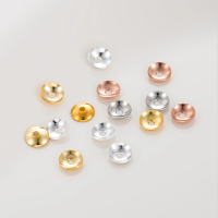 50Pcs 3/4mm 14/18K Gold Color Plated Copper Beads Caps Spacer Beads for DIY Necklace Bracelets Jewelry Making Accessories