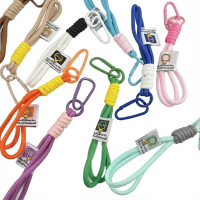 2Pcs/Lot Nylon Cord Keychains Braided Lanyard Wrist Strap with Carabiner Hook DIY Car Keychain Backpack Charm Accessories