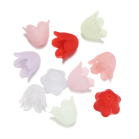 50pcs 8.5X11mm Colorful Bellflower Beads Caps Acrylic Flowers Spacer Beads for Jewelry Making DIY Bracelets Earrings Accessories