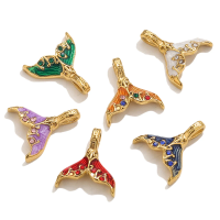 4pcs Stainless Steel Gold Mermaid Tail Charm 3D Fishtail Pendant for Jewelry Making DIY SeaStyle Charms For Necklace Accessories