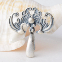 Solid 925 sterling silver bat pendant clasp connector, Thai Silver pinch bail for necklace & pendant silver jewelry