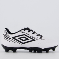 Chuteira Umbro Brave Campo Juvenil Branca e Preta