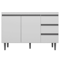 Balcão Gabinete de Pia sem Tampo 120cm 2 Portas 3 Gavetas Andréia Branco - AJL Móveis