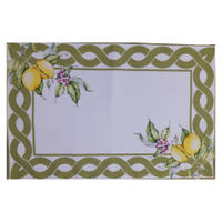 Jogo 2 Lugar Americano luxo designer decorativo Limão branco/verde