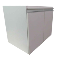 Armário Banheiro Gabinete Suspenso MDF Branco Portas de Giro
