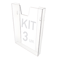Kit 3 Displays Porta Folha Prontuário Parede A4 Acrílico Ps
