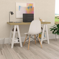 Mesa de Computador com 4 Prateleiras Montana Olmo Branco