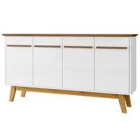 Balcao Buffet 4 Portas Opala 160 cm Cinamomo Branco BECHARA