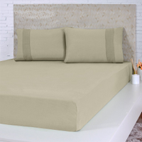 Lençol Casal Bella Cama Malha 100% Algodão 138x188x30cm Avelã