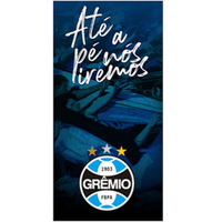 Toalha de Praia Times de Futebol Grêmio 70x140cm Até a Pé Nós Iremos