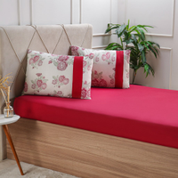 Jogo de Cama King Malha 3 Pçs Bella Cama New 190x200cm Vermelho