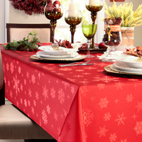 Toalha de Mesa Retangular 8 Lugares Facilita Snow Vermelha