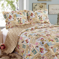 Colcha Solteiro 2 Peças Patchwork Microfibra Corrier