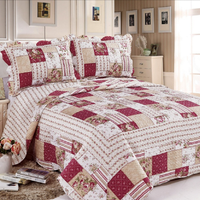 Colcha Casal 3 Peças Patchwork Microfibra Dominique