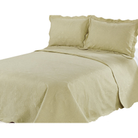 Colcha Trapunto Queen Khaki Camesa