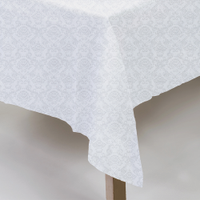 Toalha De Mesa Jacquard Neo Classico Arabesco 160x160 Branco Camesa