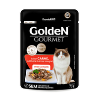 Ração Úmida Golden Gourmet Gatos Castrados Carne - 70 g
