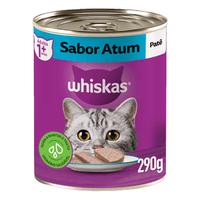 Ração Úmida Whiskas Lata Patê para Gatos Adultos Atum - 290 g