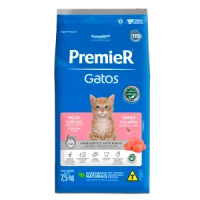Ração Premier Ambientes Internos Gatos Filhotes Pelos Longos Salmão